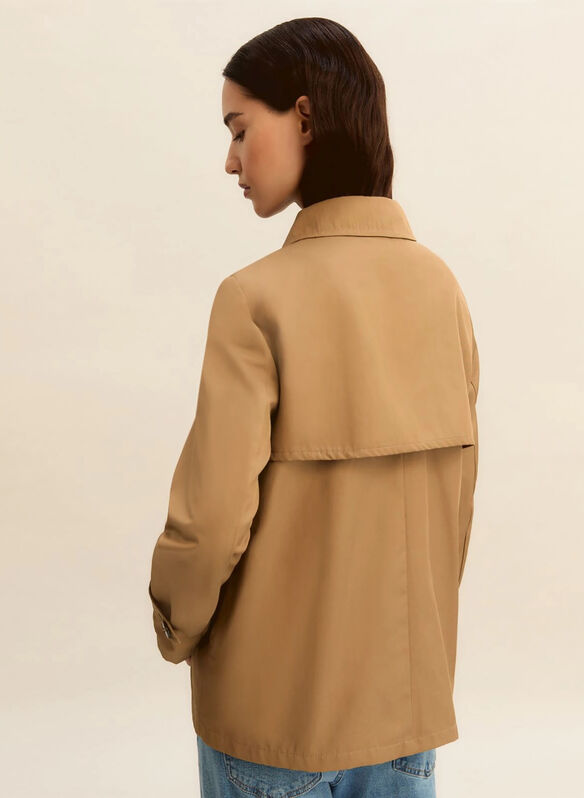 TRENCH DOPPIOPETTO IN GABARDINA ANTIGOCCIA, 008 NVY, medium