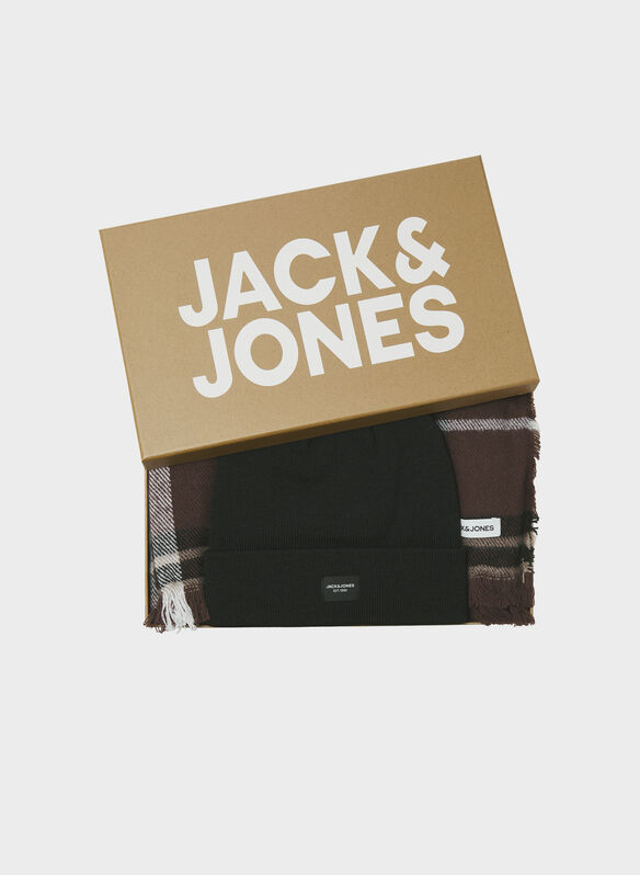 GIFTBOX CON CAPPELLO E SCIARPA CHECK, DEEP BROWN, medium