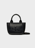 BORSA TOTE PICCOLA CON LOGO, UB1 BLK, thumb