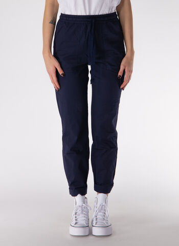 PANTALONE JOGGER IN POPELINE, 25515 NVY, small