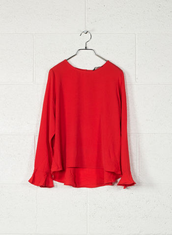 BLUSA ROUGE POLSO CREPES, SCARLET, small