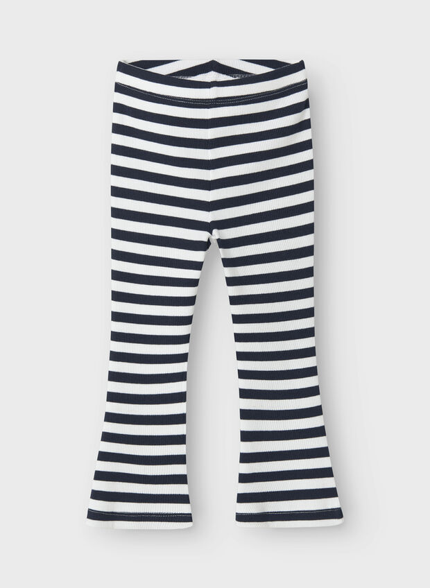 LEGGINGS RIGATO IN MAGLIA BAMBINA, NAVY BLAZER WHTNVY, large