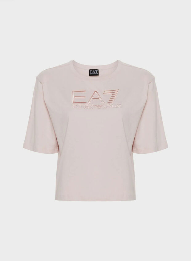 T-SHIRT LOGO SERIES CROSSOVER CON LOGO RICAMATO, 1422 PINK, large