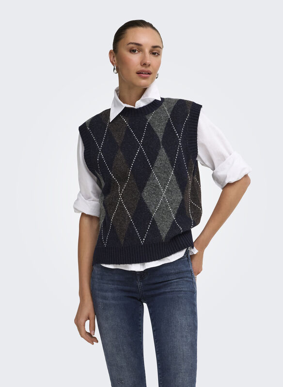 MAGLIONE NOOS SMANICATO RHOMBUS, NIGHT SKY, medium