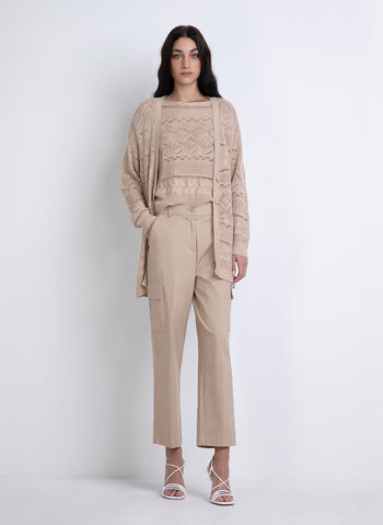CARDIGAN IN COTONE TRAFORATO, SAFARI, small