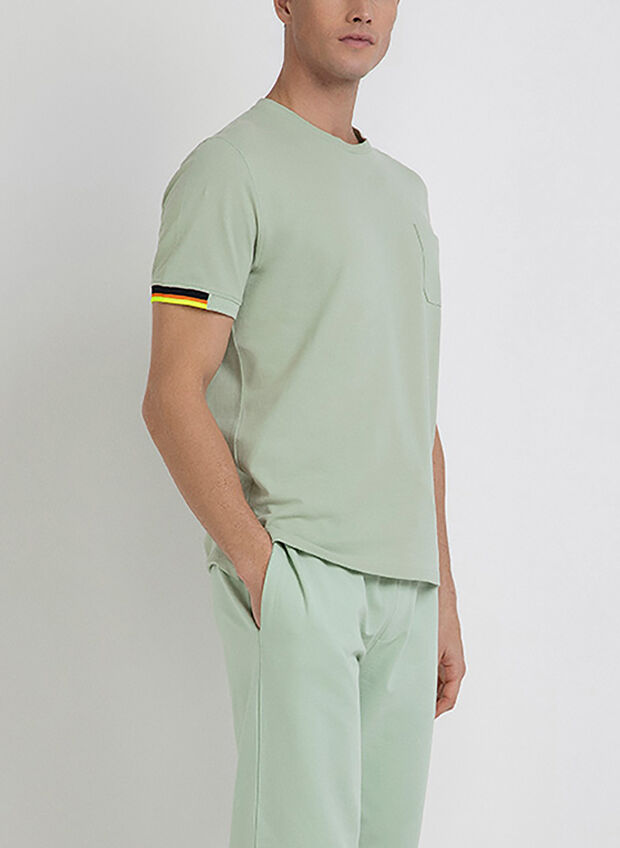 T-SHIRT PIQUET CON TASCHINO, , large