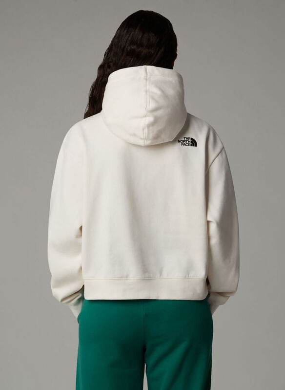 FELPA HOODIE CROP IN VITA ESSENTIAL, PANNA, medium