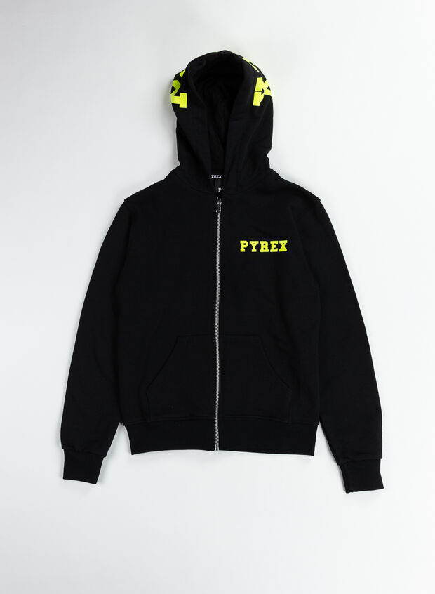 FELPA LOGO FLUO RAGAZZO, 11028BLKLIME, large