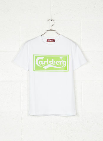 T-SHIRT STAMPA LOGO RETTANGOLO, BIANCO, small