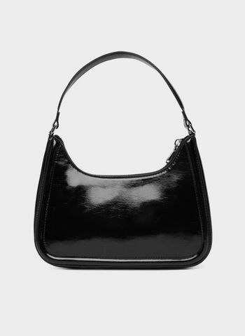BORSA DA SPALLA CON MONOGRAMMA IN METALLO, UB1 BLK, small