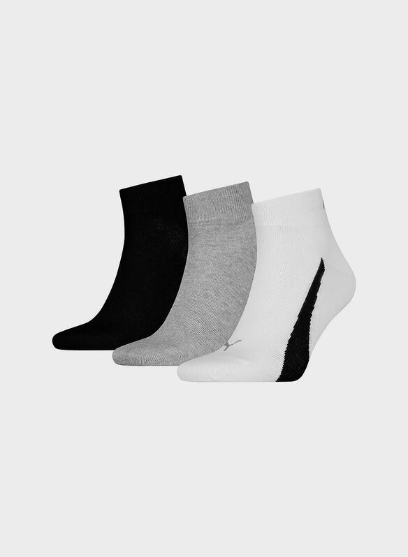 CALZA LIFESTYLE LOGO 3 PAIA UNISEX, 002 WHTGREYBLK, medium