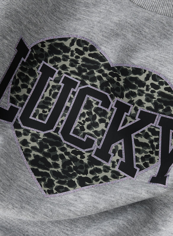 FELPA GIROCOLLO RAGAZZA, GREY MELANGE, medium