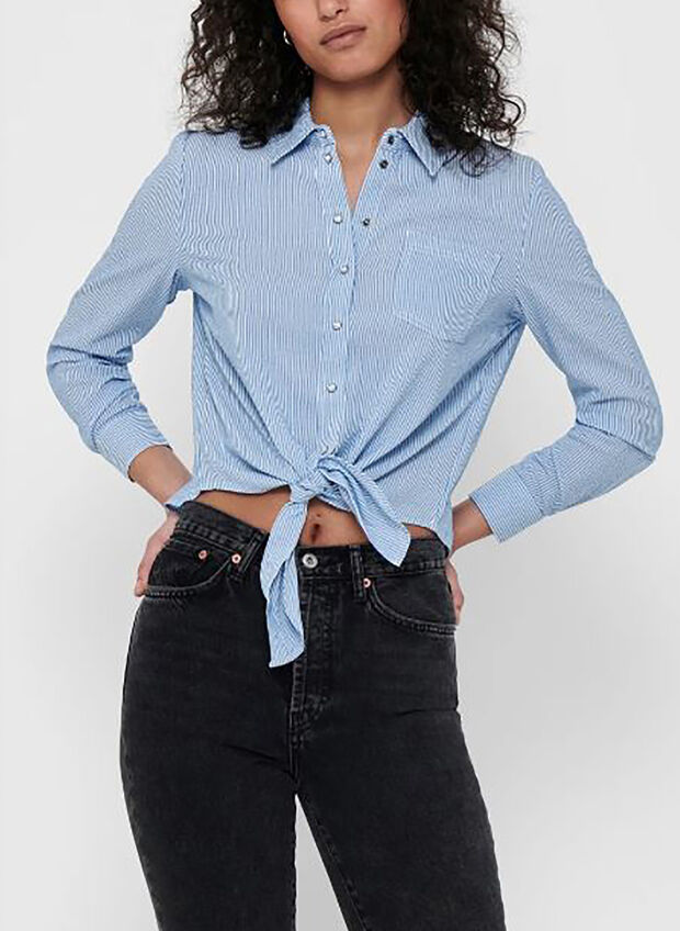 CAMICIA TIE DETAIL, CLOUD DANCER, large