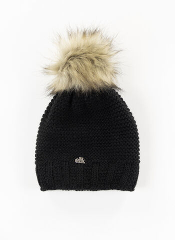 CAPPELLO PONPON LOGO METAL, BLACK, small