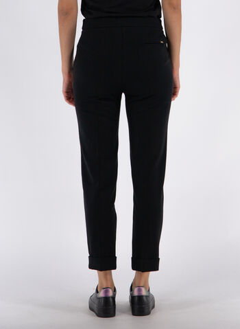 PANTALONE SLIM CHINO IN PUNTO MILANO, 053 BLK, small