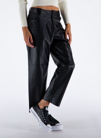PANTALONE SANDY FINTA PELLE, BLK, small