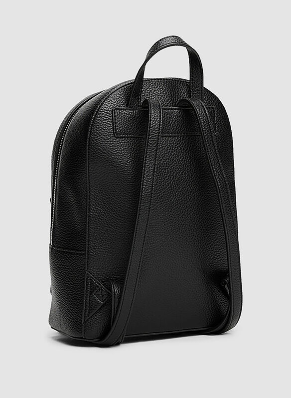 ZAINO CON FINITURA ZIGRINATA E LOGO GOMMATO, BDS BLK, medium