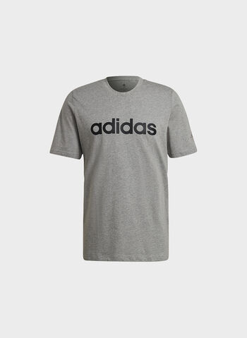 T-SHIRT ESSENTIALS EMBROIDERED LINEAR LOGO, GREY, small