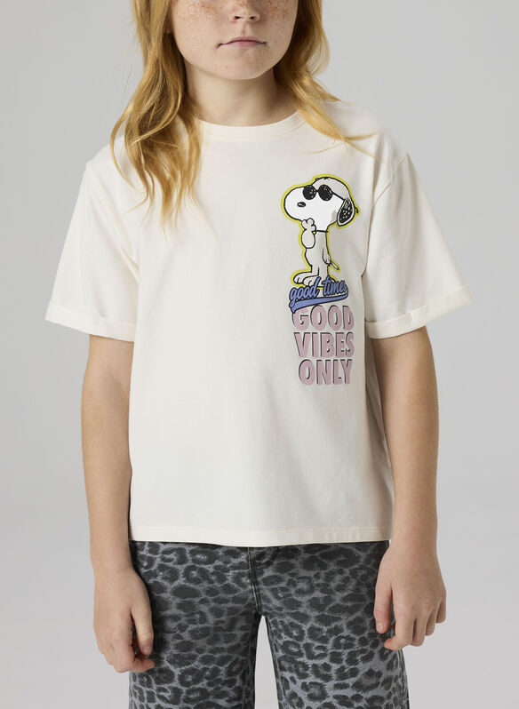 T-SHIRT SNOOPY RAGAZZA, CLOUD DANCER, medium