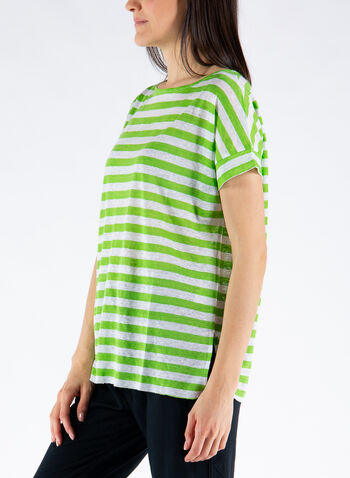 T-SHIRT A RIGHE, 34GREENWHT, small