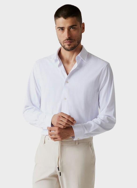 CAMICIA TECH STRETCH MANICA LUNGA, G011 WHT, medium