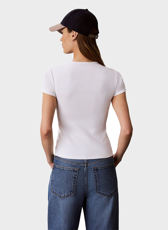 T-SHIRT RIB CLASSIC TEE, YAF WHT, medium
