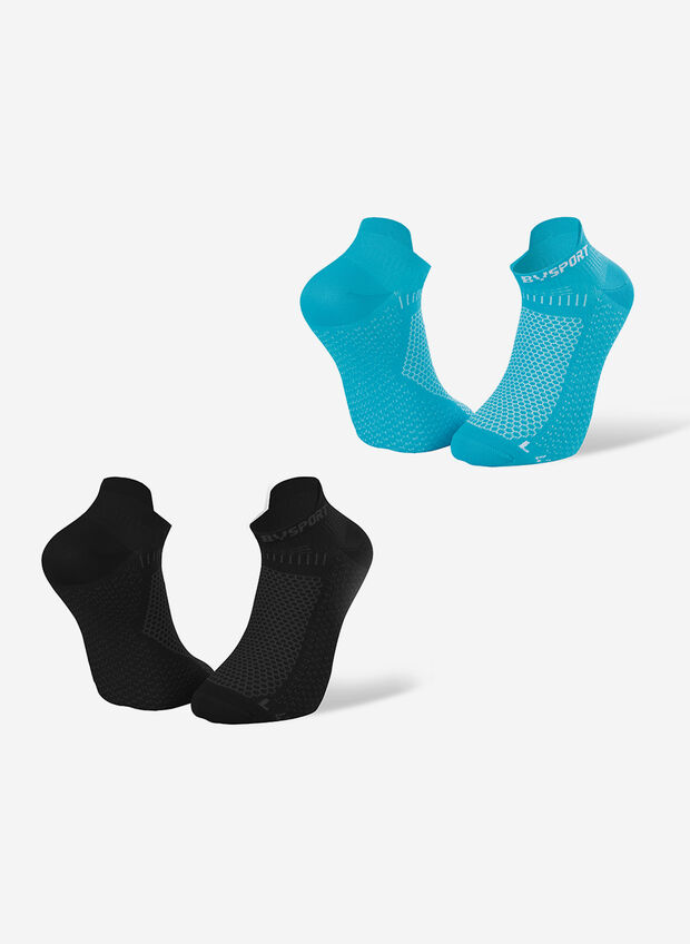 CALZA CORTA RUNNING LIGHT 3D 2PACK, BLKBLU, large