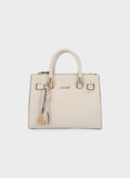 BORSA SATCHEL PICCOLA CON CHARMS, X0459 CREMA, thumb