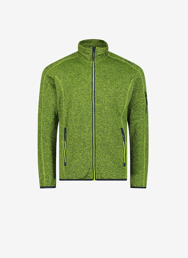 FELPA FULL ZIP PILE KNIT-TECH, 27ER LIME, large