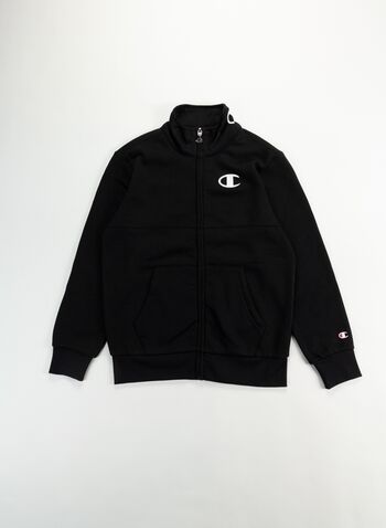 FELPA BASIC FULL ZIP RAGAZZO, KK001BLK, small