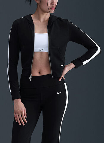 FELPA FULL ZIP CON CAPPUCCIO, 010 BLK, small