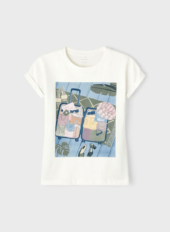 T-SHIRT FAFINE STAMPA RAGAZZA, WHT, small