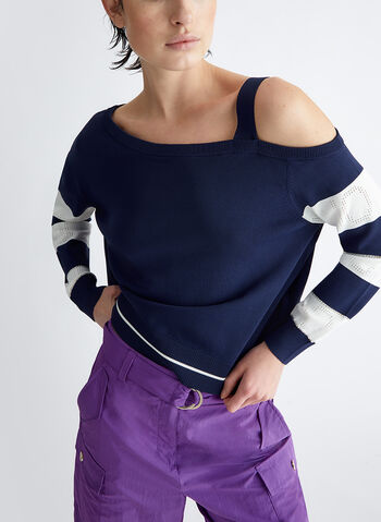 MAGLIONE CON RIGHE E LOGO, D5174 NVYAVORIO, small