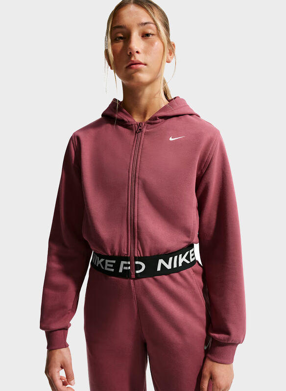 FELPA NIKE PRO RAGAZZA, 654 PINK SMOKE, medium