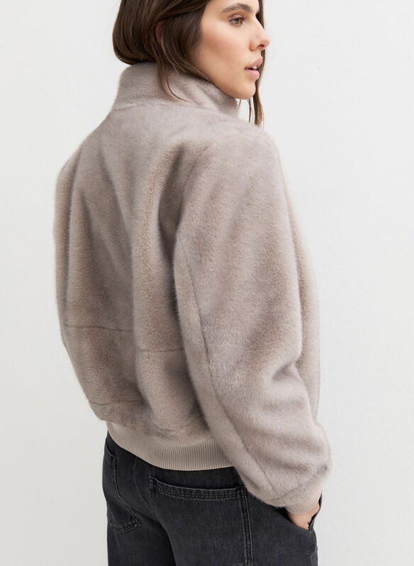 BOMBER PATIO ECOPELLICCIA, 001 GRIGIO, medium