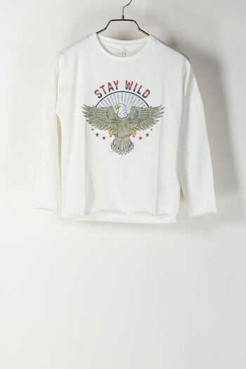 T-SHIRT SETRINE RAGAZZA, WHT, small