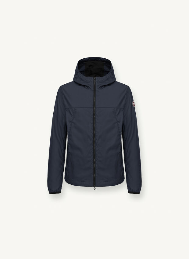 GIACCA IN TWILL DI COTONE CON CAPPUCCIO, 68 NVY, large