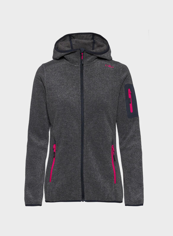 FELPA IN PILE IN KNIT-TECH MÉLANGE, U423 ANTRFUXIA, medium