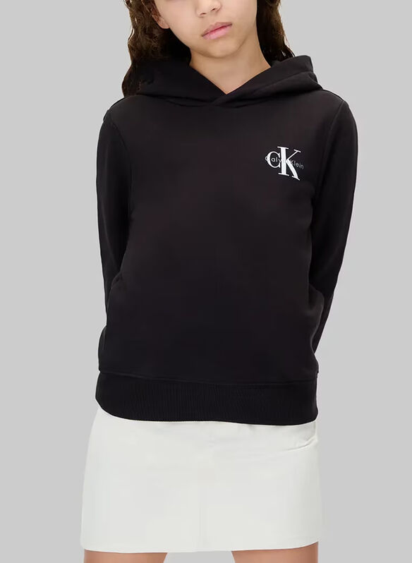 FELPA HOODIE MONOGRAM LOGO RAGAZZO, BEH BLK, medium