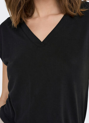 T-SHIRT SCOLLO A V FREE MODAL, BLACK, small