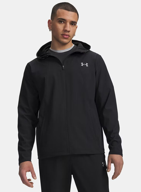 JACKET UA TECH UTILITY WOVEN, 0001 BLK, medium
