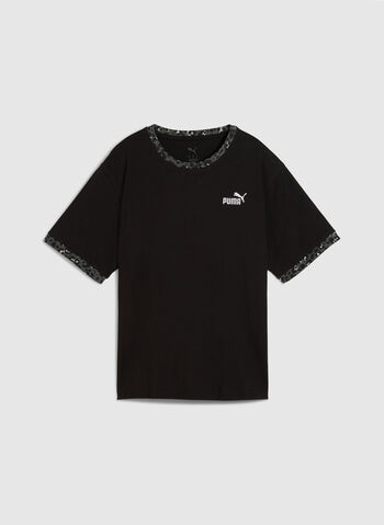 T-SHIRT CON STAMPA ANIMALIER ESSENTIALS, 01 BLK, small
