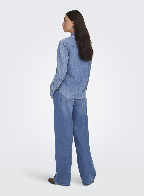 CAMICIA ONLCHARLIZE IN JEANS, MEDIUM BLUE DENIM, medium