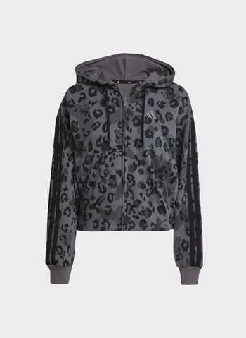 FELPA FULL ZIP AOP ANIMALIER PRINT ALL-OVER, BLK, small