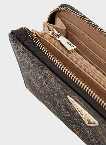 PORTAFOGLIO LAUREL CON LOGO ALL OVER, BNL BROWN, small