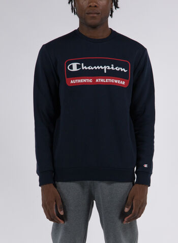 FELPA GIROCOLLO CON LOGO, BS501 NVY, small