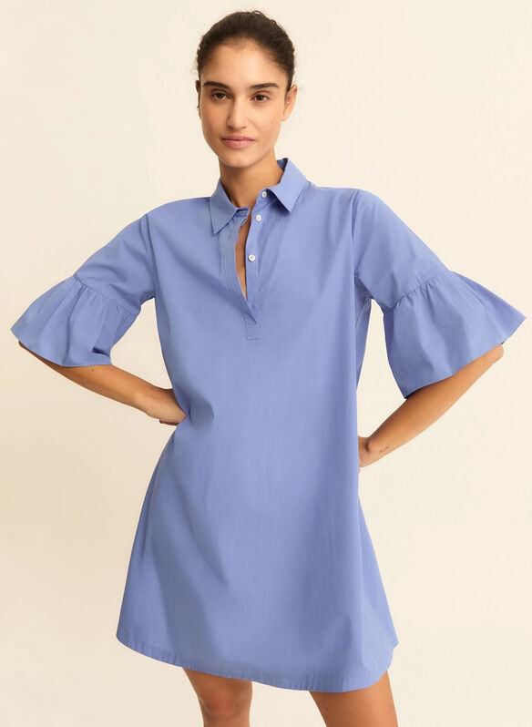 ABITO IN POPELINE CON BALZA ALLE MANICHE, 005 PERVINCA, medium