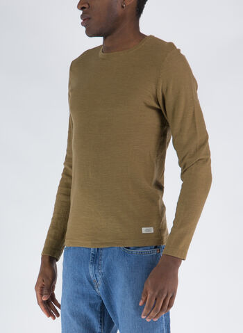 MAGLIONE GIROCOLLO IN COTONE, 181018 TABACCO, small