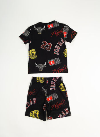 COMPLETO T-SHIRT+ SHORTS JORDAN 23 BAMBINO, 023 BLK, small