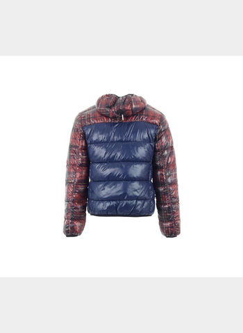 GIUBBOTTO CON CAPPUCCIO STAMPA CHECK , , small